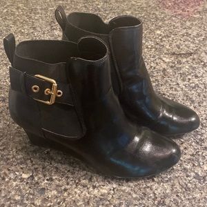 Black buckled booties